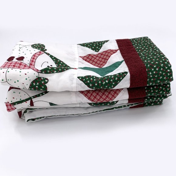 2 Vintage Style Christmas Holiday Snowman Pillow Cases Winter Gift Sleep Pillow - Picture 9 of 9